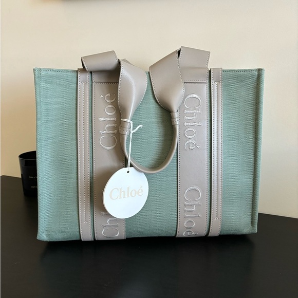 ✨NWT✨CHLOE MEDIUM WOODY TOTE (Green) - Picture 5 of 12